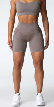 Cocoa Bliss Seamless Scrunch Shorts | Spring Chick